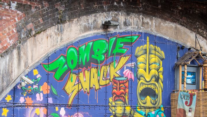 A wall of graffiti 