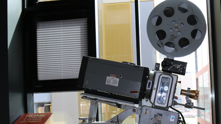 Old-fashioned camera in a studio