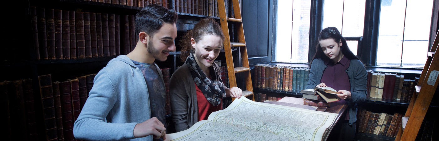 Politics students in Chethams Library 