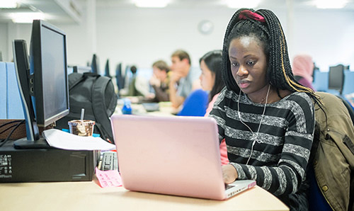 student with laptop